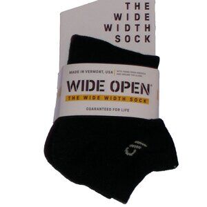 Wide Open from Darn Tough Vermont Men's LG Black NWT - Wide Width No Show Socks